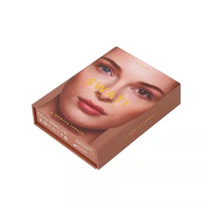 kualitas  Magnet Rigid Gift Box , Reusable Paper Box Cosmetics Contact Lens Packaging pabrik